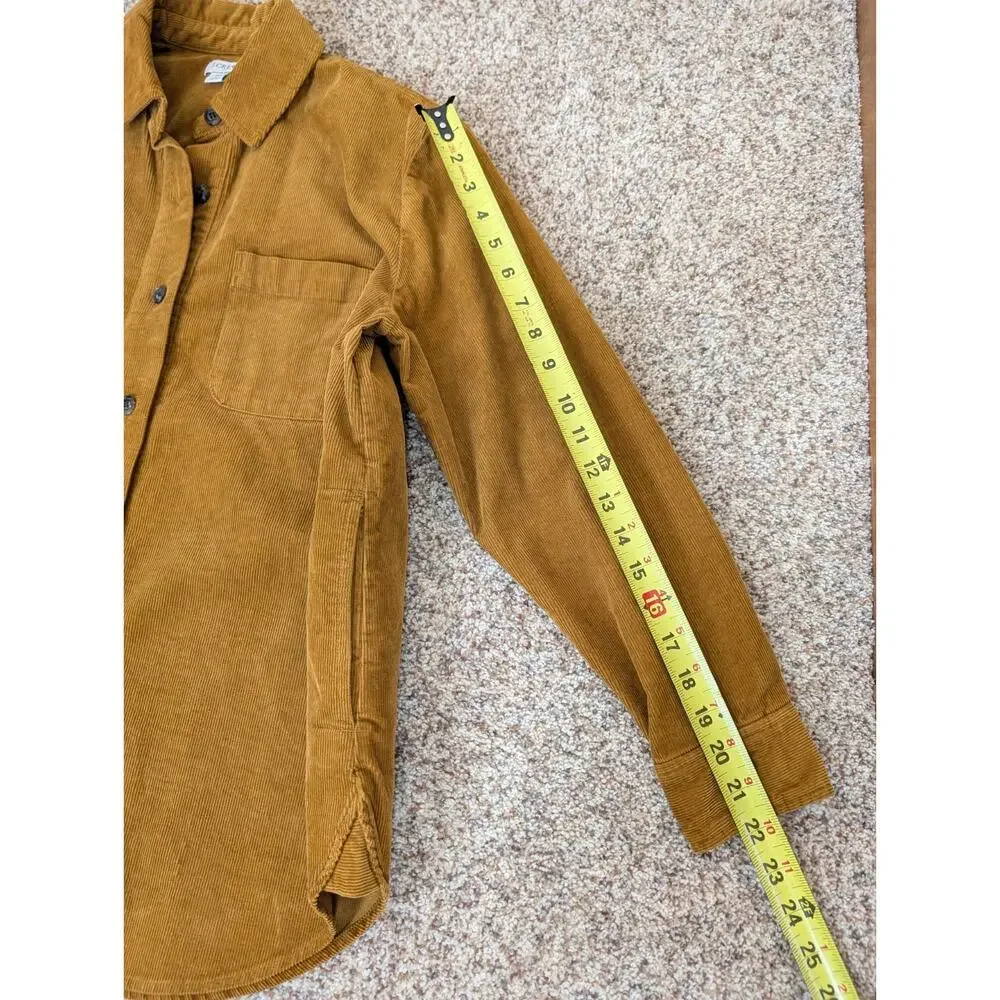 J. Crew Women’s Corduroy Button Up Camel Tan Shirt Shacket Jacket Small Petite